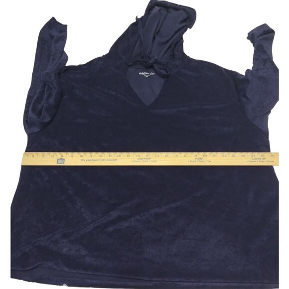 Rebellious One Women's Sweater Trendy Loop Terry Hoodie long sleeve Sz 2X Blue - Picture 7 of 9